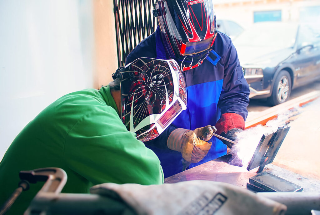 SMAW welding workshop at NWIS shop